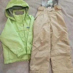 【120】ピュアコンシャス 上下セット スキーウェア キッズ グリーン