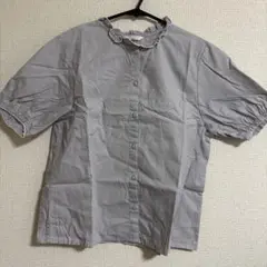 eheka sopo フリル付きグレーシャツ 半袖