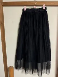 GU チュールプリーツロングスカート