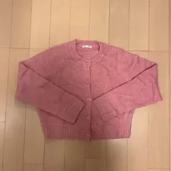 【美品】GU クルーネックカーディガン（ピンク）