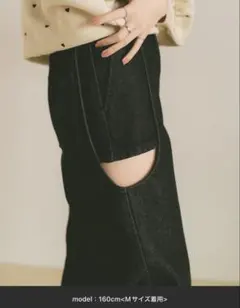 VANNIE U サイドカットアウトデニム　ブラック S