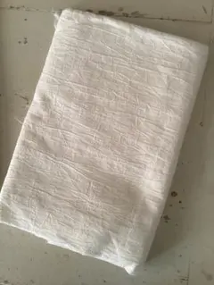 オフホワイト　ボイルワッシャー　コットンリネン布無地　108x 145cm