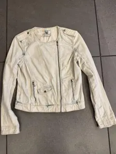 ZARA PREMIUM Wash DENIM ホワイト デニムジャケット M