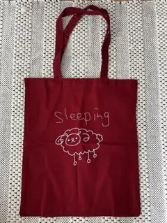 【ハンドメイド】オリジナルトートバッグ　Lサイズ　ワインレッド