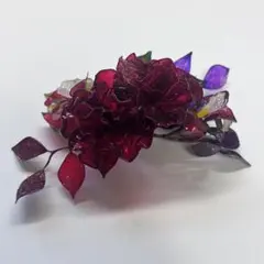 【美品】成人式　髪飾り　かんざし　赤