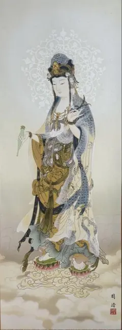 真作/西国三十三ヶ所霊場集印肉筆掛軸/桐共箱付/布袋屋掛軸HB-824 真作/西国三十三ヶ所霊場集印肉筆掛軸/桐共箱付/布袋屋掛軸HB-824