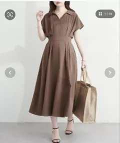 natural couture 涼しげ　スキッパー　衿　お上品ワンピースのサムネイル