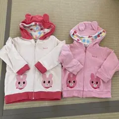 ホットビスケッツ　うさぎパーカー　セット　90 110