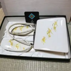 ★おき宗 和装バッグ 草履（23.5cm） 金彩 飛鳥文様