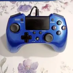 【使用期間 短】ホリパッド HORI 青ブルー PS4 有線ゲームコントローラー