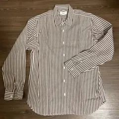 UNITED ARROWS ブラウンストライプ長袖シャツ