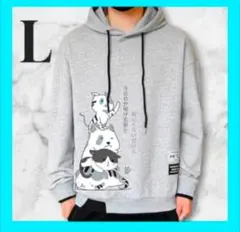 猫プリント⭐️ パーカー メンズ フード パーカー 長袖 トップス カジュアル