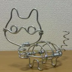 ワイヤークラフト ネコ 置物 オブジェ ワイヤーアート 針金アート