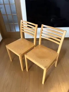 木製　ダイニングチェア　2脚セット　北欧　ナチュラル　Italy