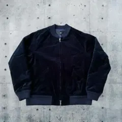 【最終値下げ】HARE ハレ ベロア スカジャン ネイビー S 中綿キルティング