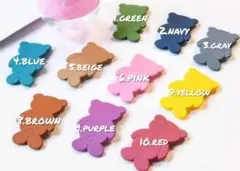 【新品】マットカラーのくまさんパッチンピン