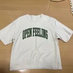 OPEN FEELING ロゴ 半袖スウェット ホワイト M
