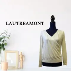 zk339【M】LAUTREAMONT カシュクール ニット Vネック 無地のサムネイル
