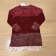 新品　BeBe 長袖ワンピース　チュニック　ニット　セーター　120cm