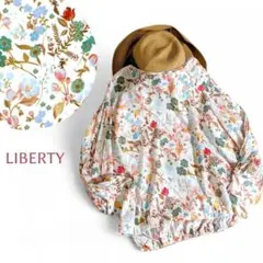 リバティ／定価1.8万円 光沢リヨセル生地 ゆったりギャザーブラウス