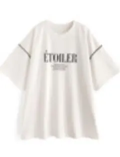 配色アウトシームロゴプリントTシャツ　GRL