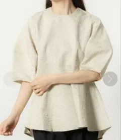 urs ふくれジャガードペプラムトップス ゆったりS