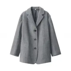 再生ウール混ジャケットコート