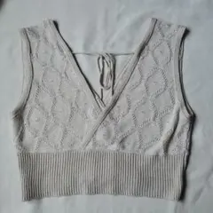 ベージュ　ビスチェニット