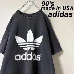 90s USA製 常田大輝着用 old adidas Tシャツ 両面プリント 黒 - メルカリ