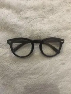 ブラック ラウンド型　黒縁　メガネ