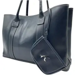 極美品　キタムラ　ハンドバッグ　トートバッグ　レザー Kitamura キタムラ ハンドバッグ トートバッグ ボーダー レザー