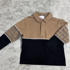 BURBERRY チェック柄ポロシャツ 2Y