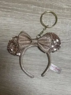 東京ディズニーリゾート ミニーカチューシャ キーチェーンスパンコールキーホルダー