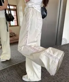 ポリエステル100% ワイドパンツ フリーサイズ