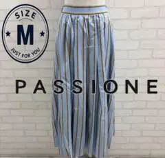 ★美品★ PASSIONE パシオーネ 水色 ストライプ フレアスカート Mのサムネイル