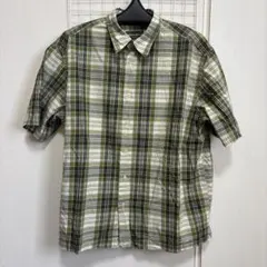 Eddie Bauer 半袖シャツ M グリーン系チェック