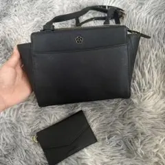 ブラック ショルダーバッグ カードケース付き