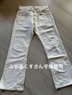EDWIN ホワイトデニム サイズ28 ダメージ加工