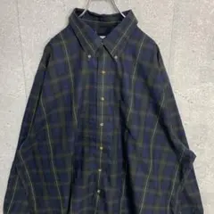 ブルックスブラザーズ　グリーンチェック　長袖BDシャツ　ビックサイズ2XL