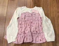 メゾピアノ♪新品クマさんチェックカットソー