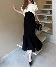 ROYAL PARTY シフォンブラウスドッキングニットマーメイドワンピース