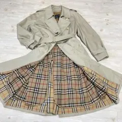 【綺麗め】バーバリー トレンチコート ライナー付ベルト ノバチェック ベージュ