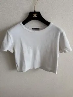 ZARA ホワイト クロップドTシャツ