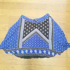 試着のみ♡forever♡お洒落デザイン♡ボヘミアンターコイズBlueスカート♡