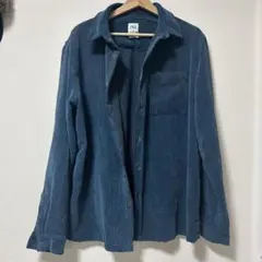 ZARA コーデュロイ 長袖シャツ M ダークブルー