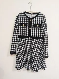 【美品】SHEIN ハウンドトゥース ワンピース 11Y