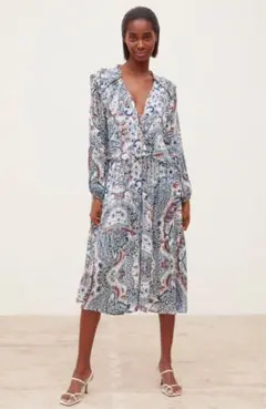 新品☆ZARA ザラ プリント柄ワンピース M