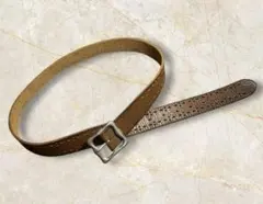 本革 レザーベルト ブラウン ヴィンテージ風 デザインバックル