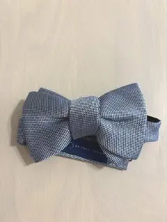 【美品】蝶ネクタイ　結婚式　ブルー　グレー　ボウタイ