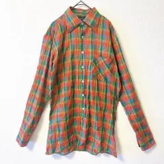 C&A Gilbert チェックシャツ 長袖 古着 レトロ マルチカラー　M相当